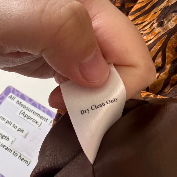 Coldwater Creek Jacket Size 16 Women's Top  Brown leaf pattern Art to wear Lined - Picture 9 of 10